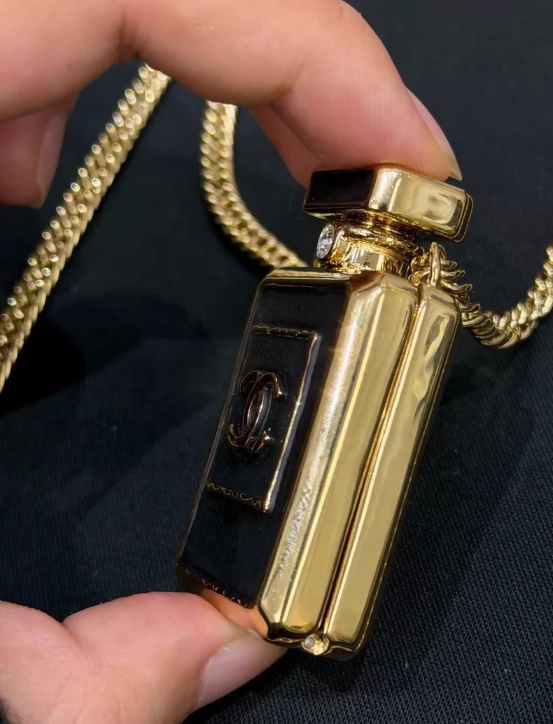 Chanel perfume bottle necklace