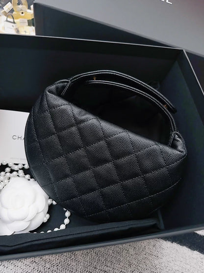 Chanel 23B black and gold crescent moon handbag
