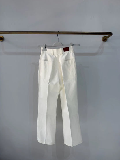 Hermes Fall/Winter 2025 Leather Label White Casual Pants