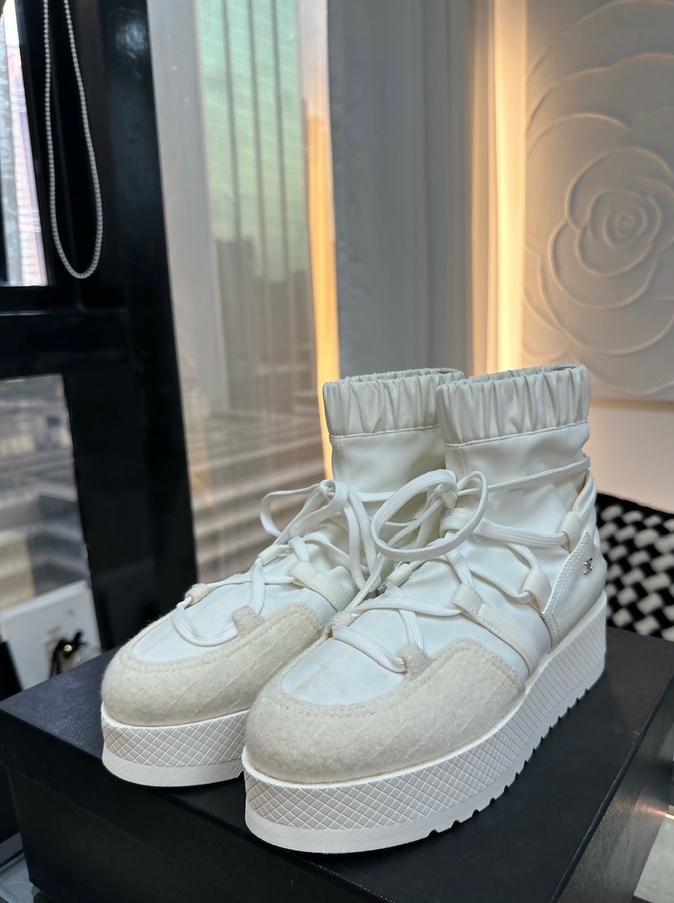 Chanel Shoes 38 Tweed and Leather Cream White Boots – Wararni.com
