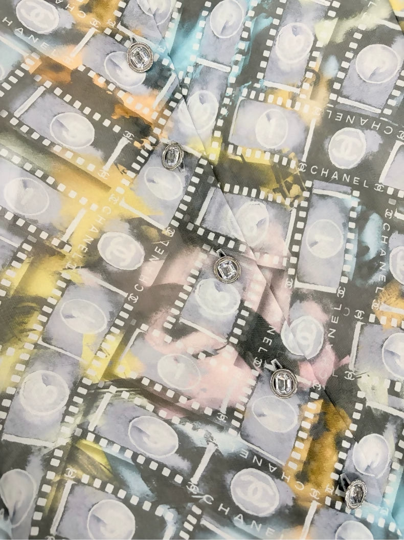 Chanel 24k silk graffiti dress