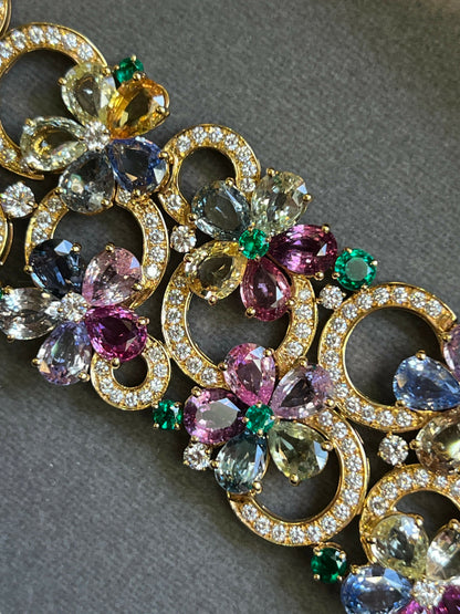 Bvlgari Multicolor Sapphire and Emerald Bracelet