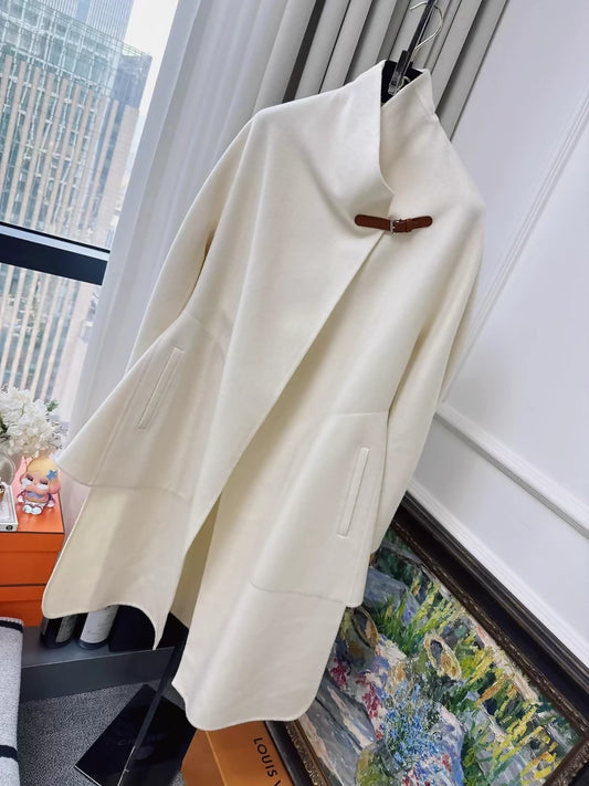 Hermes off-white cashmere coat