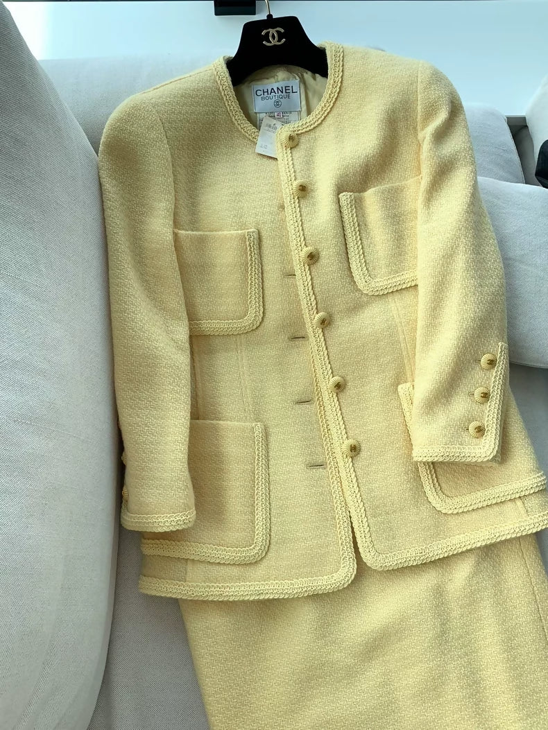 Chanel 1993 yellow jacket & skirt