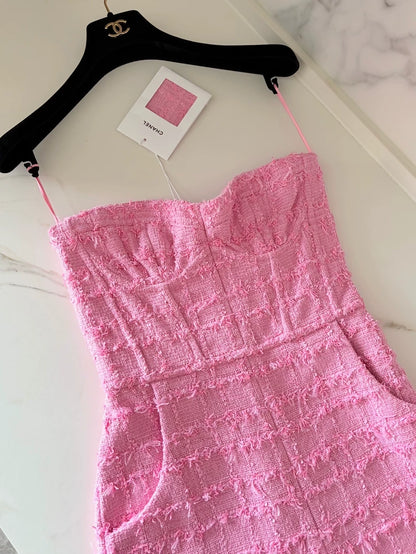 Chanel 23C Pink Tweed Jumpsuit