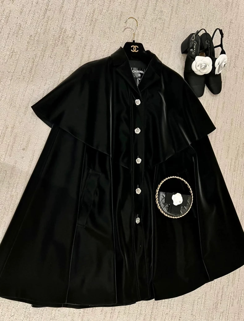 Chanel 23k velvet black cape