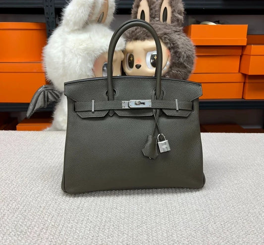 Hermes Birkin 30 F6 Eucalyptus Green Togo leather palladium hardware