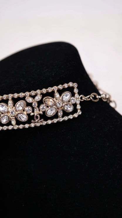 Chanel 2009 Moscow Collection Rhinestone Bow Choker Necklace