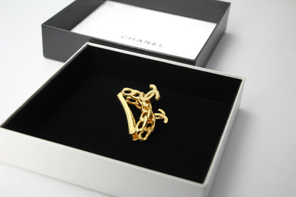 Chanel Vintage 98P Gold-plated Chain CC Logo Hair Clip