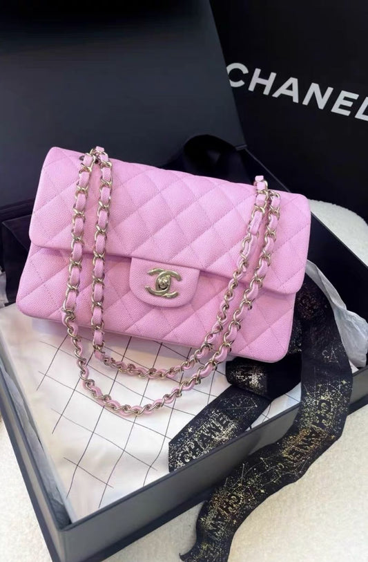 CHANEL Chanel pink lychee leather small cf chain bag - Small Crossbody Bag - Secondhand luxury from Wararni