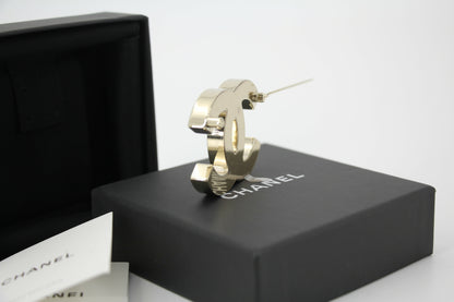 Chanel B23C Enamel Black and White Two-Tone CC Brooch