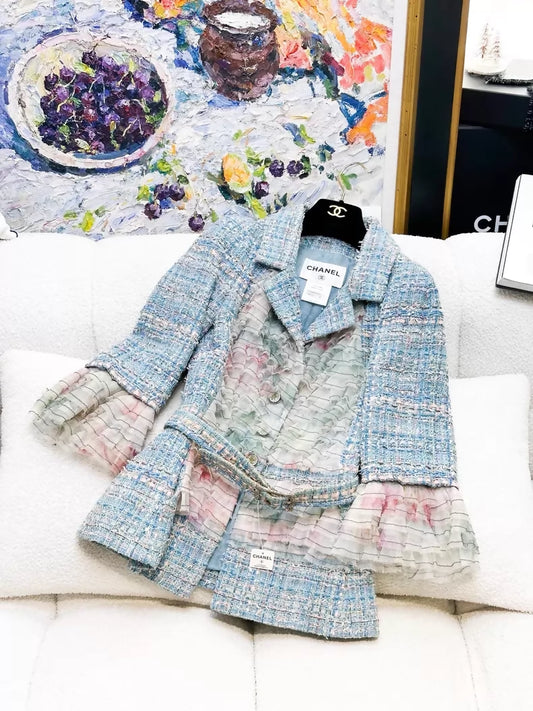 Chanel 13S blue tweed jacket