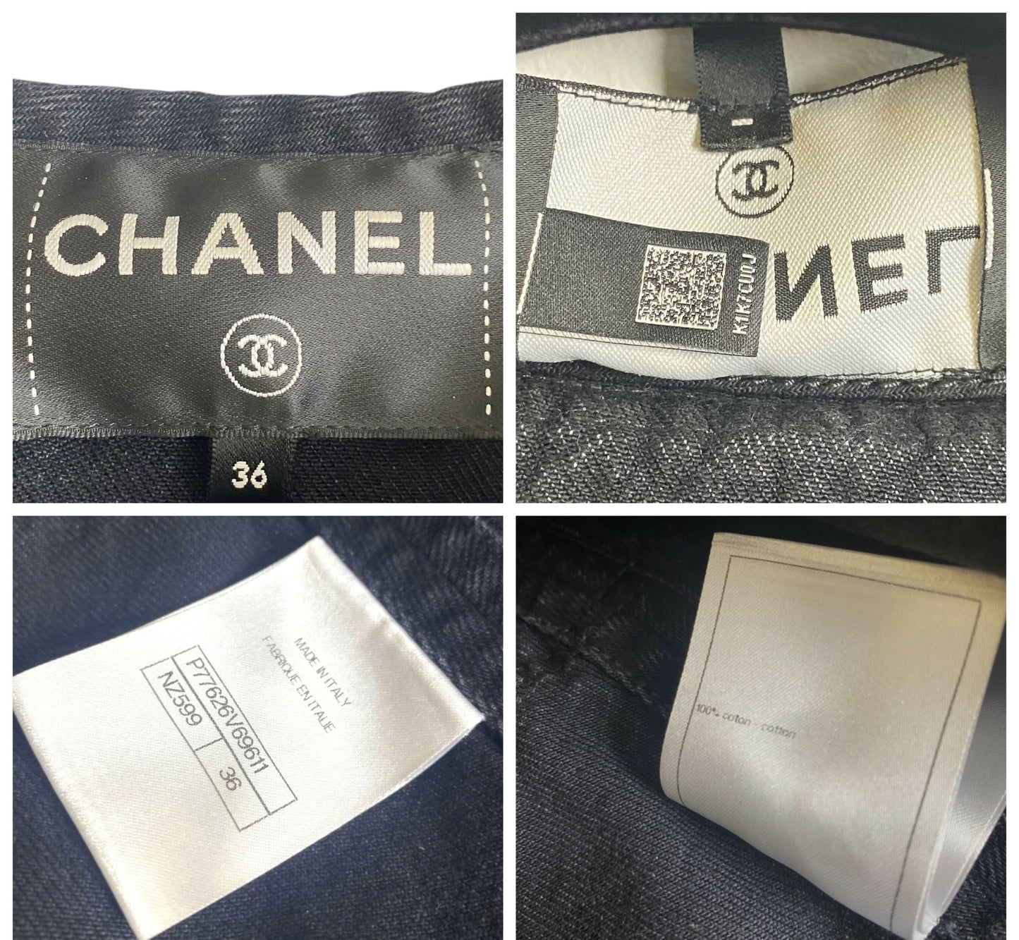 Rare Chanel 24A Paris Manchester Runway Black Denim Coat Jacket Cape FR 36