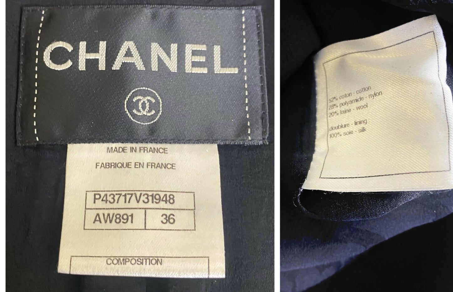 Chanel 12P Double Breasted Silver Metallic Graffiti Black Removable Pearls Jacket FR 36