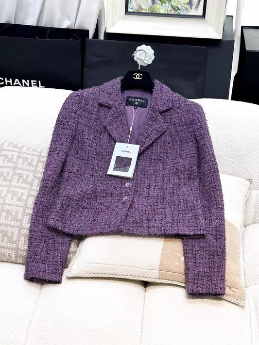 Chanel 22SS  purple tweed jacket