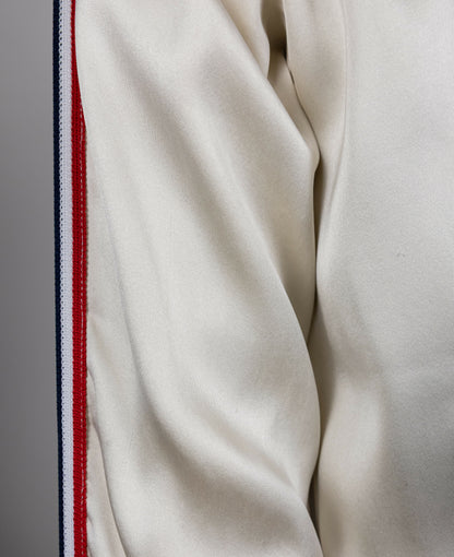 Chanel 2002 Spring/Summer Vintage Cream CC Logo Star Bomber Jacket