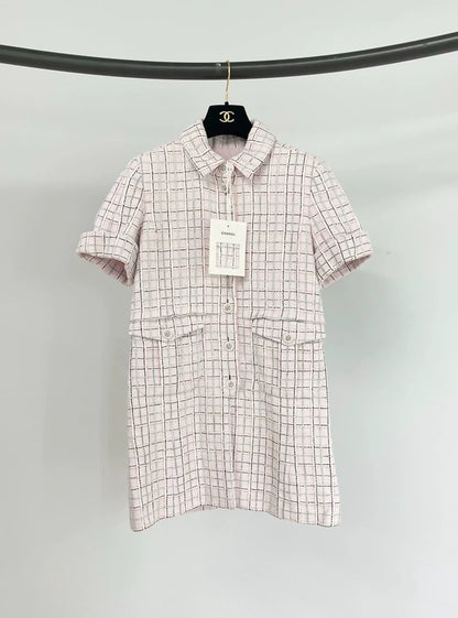 Chanel 25C pink woven dress-jacket