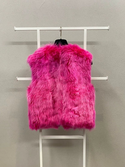 Chanel 23N Fuchsia Reversible Fur Vest
