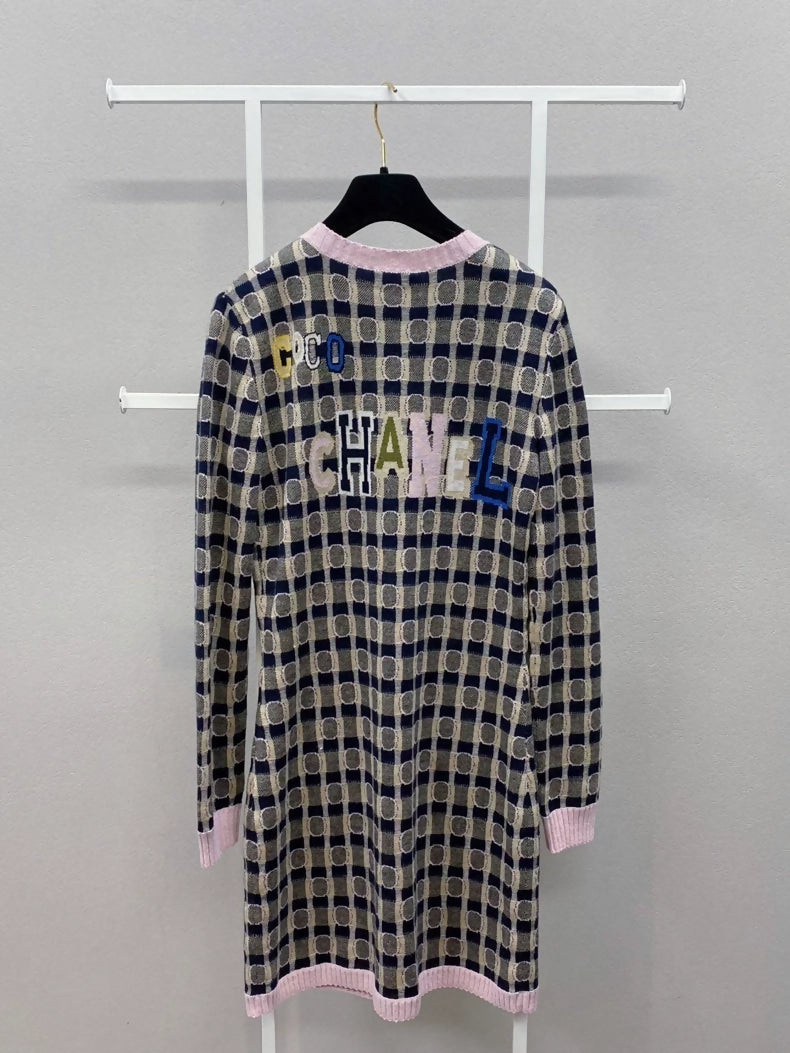 Chanel 21B pink, blue, multicolor dress