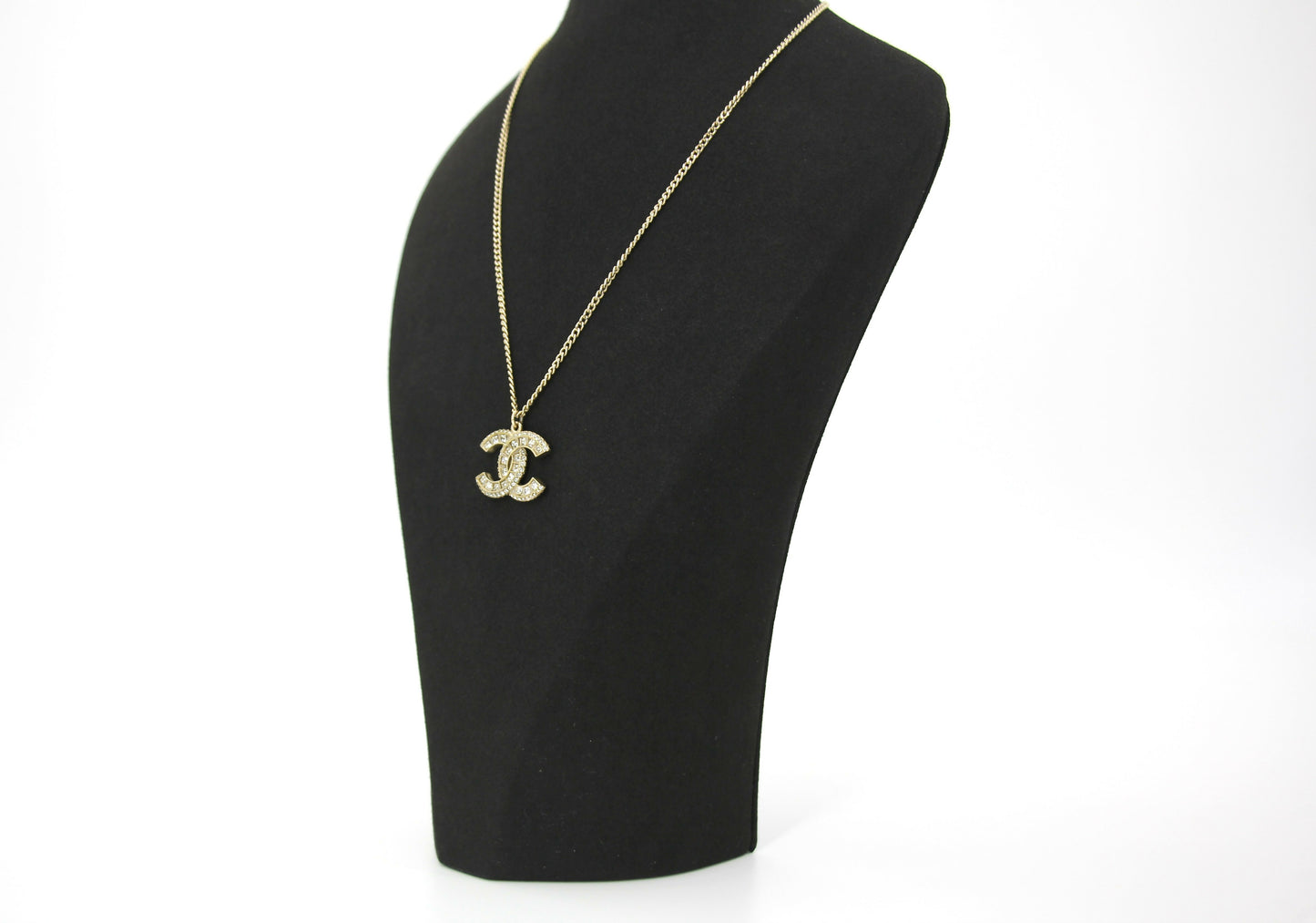 Chanel F16V Rhinestone Classic CC Double-Sided Chain Adjustable Clasp Necklace