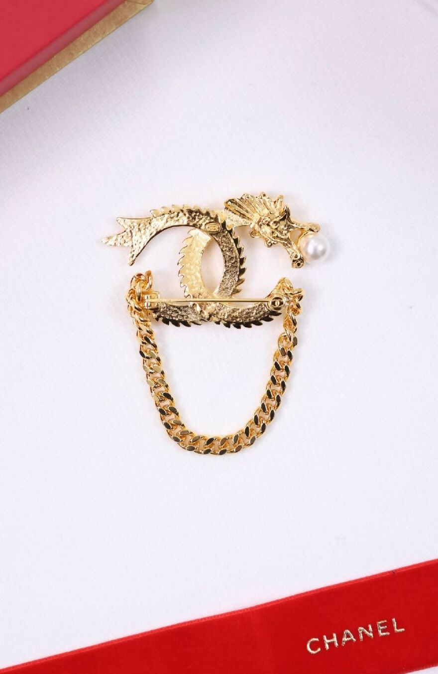 Chanel 24C Dragon Pearl Brooch