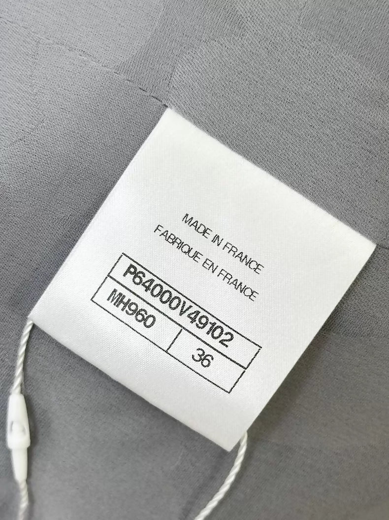 Chanel 20S grey sequined tweed jacket