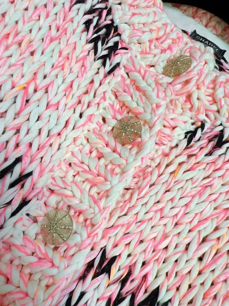 Chanel Chunky Pink Knit Sweater