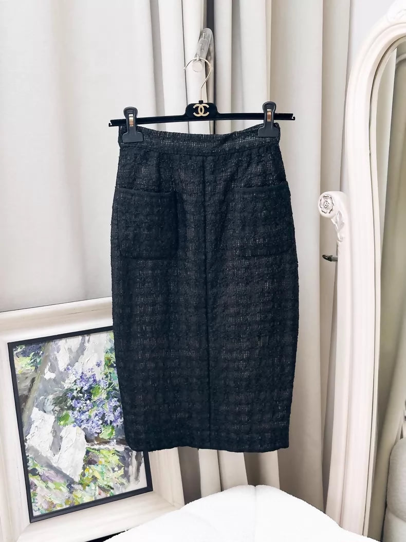 Chanel 12S Black jacket and Skirt