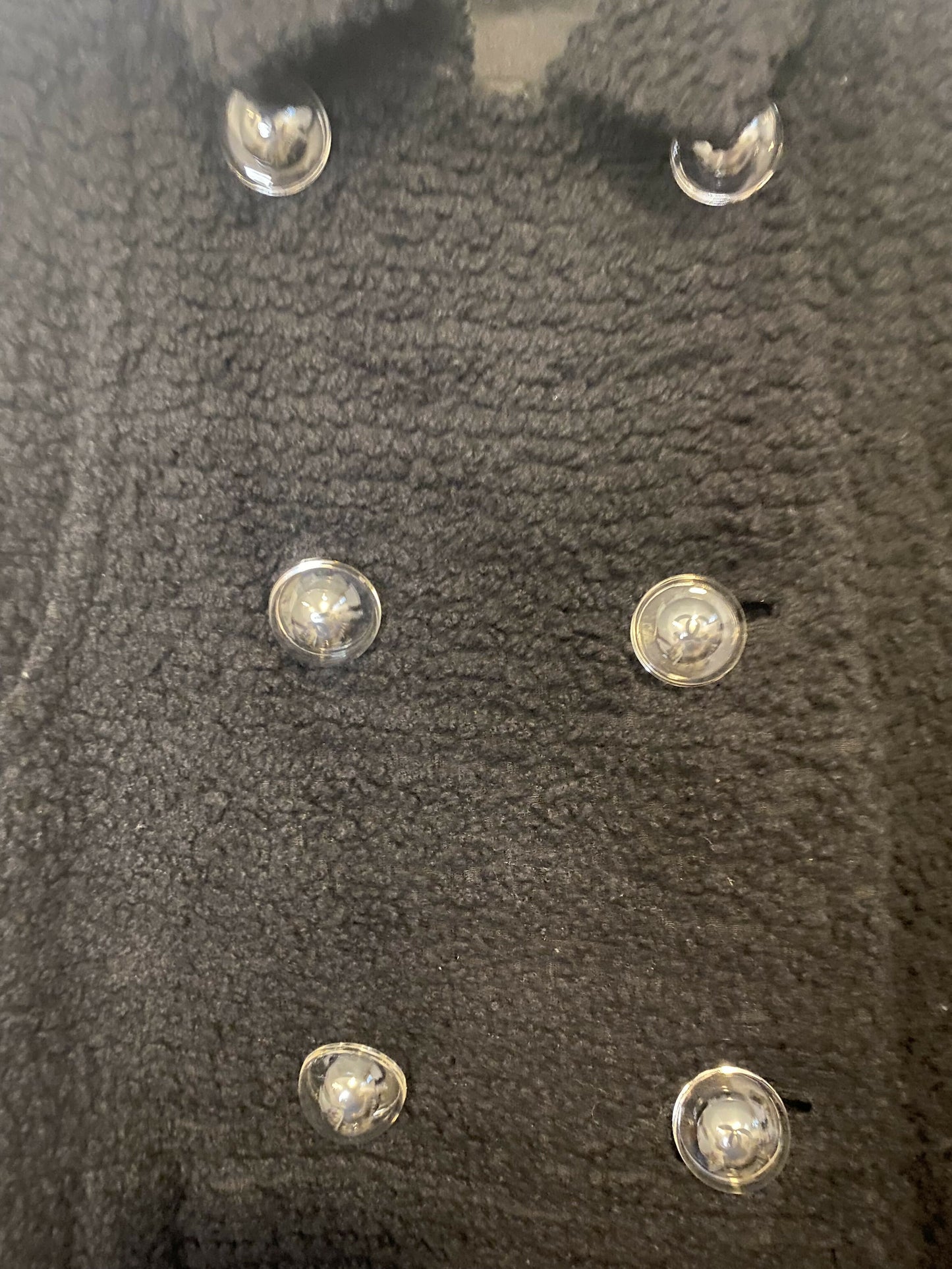 Chanel 17A Space Station Black Boucle Wool Double Breast Long Wool Coat FR 38