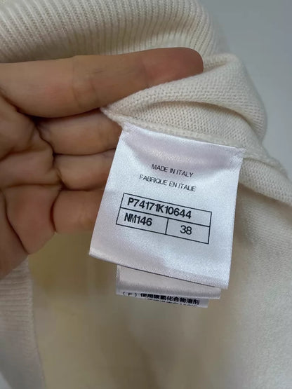 Chanel 23C ecru black sequined cardigan