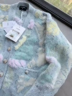 Chanel 25A mint cashmere cardigan