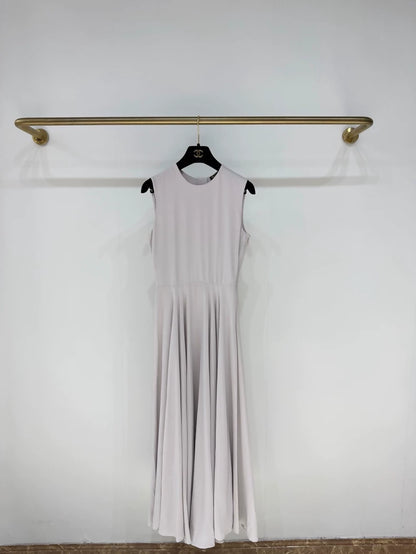 Loro Piana light purple silk dress with gold buttons