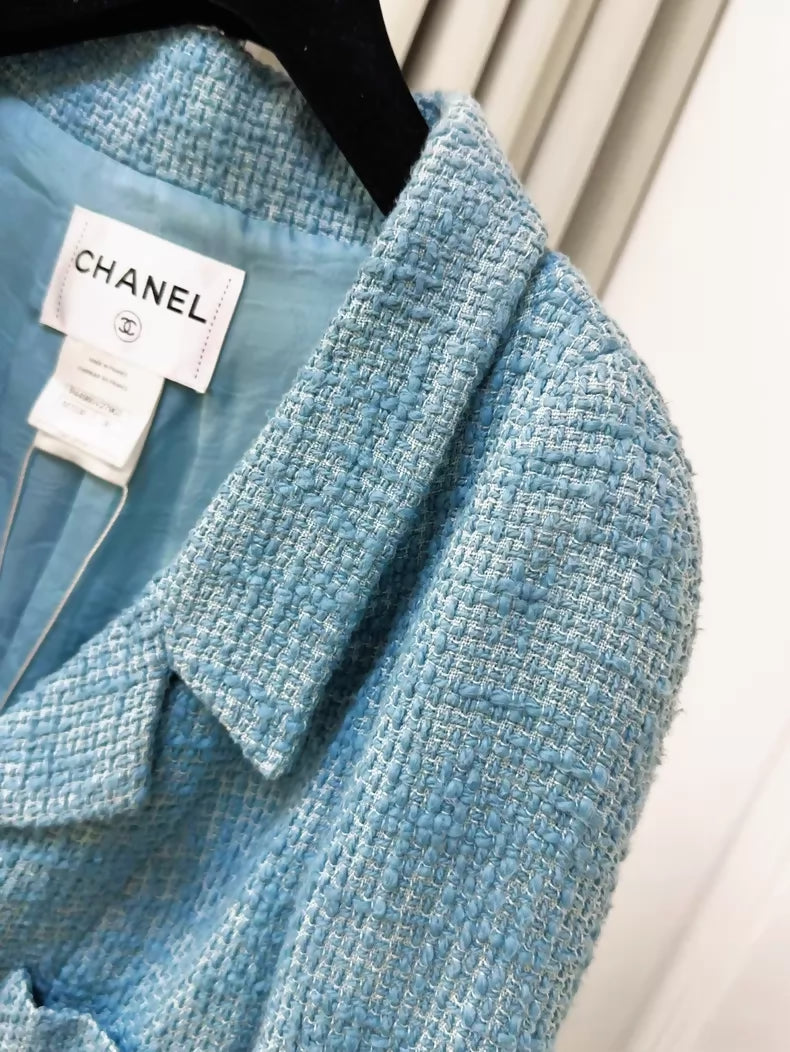 Chanel 2013 blue tweed jacket