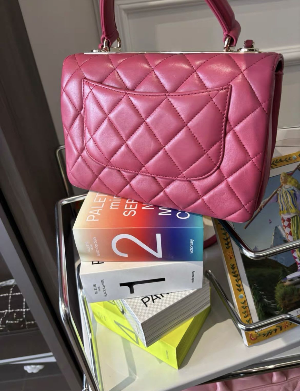 Chanel pink coco handle medium size