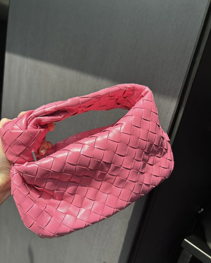 Bv Pink Woven Mini Jodie Tote