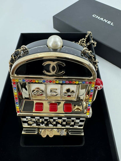 Chanel 2023 Plexiglass Resin and Rhinestone Multicoloured Slot Machine Minaudière Bag