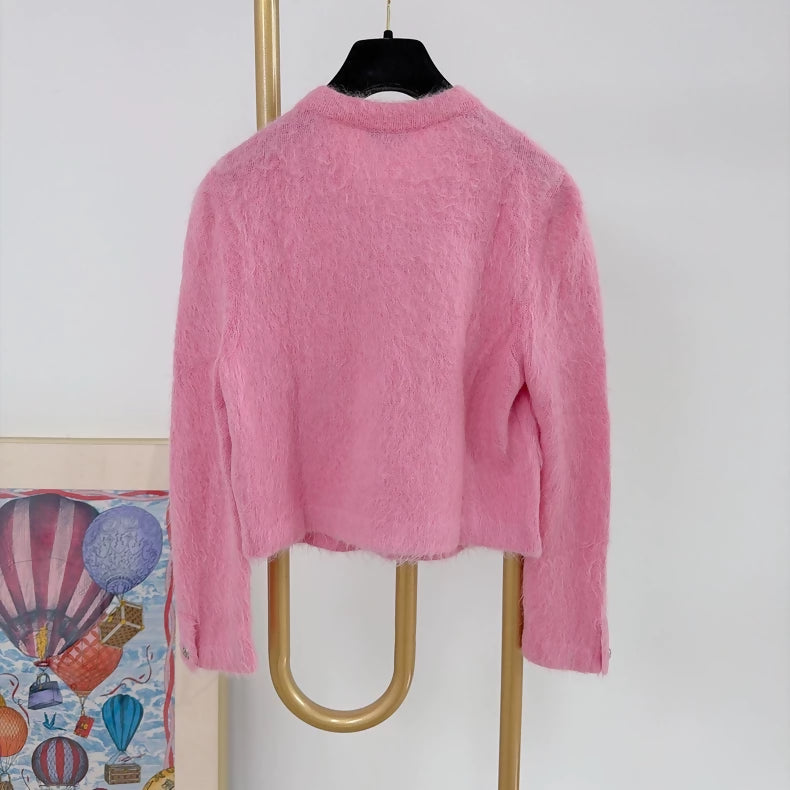 Chanel Snow Collection Snowflake Button Cashmere Cardigan