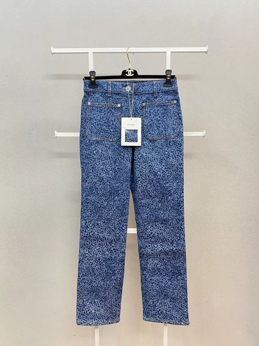 CHANEL 21B Camellia Jeans