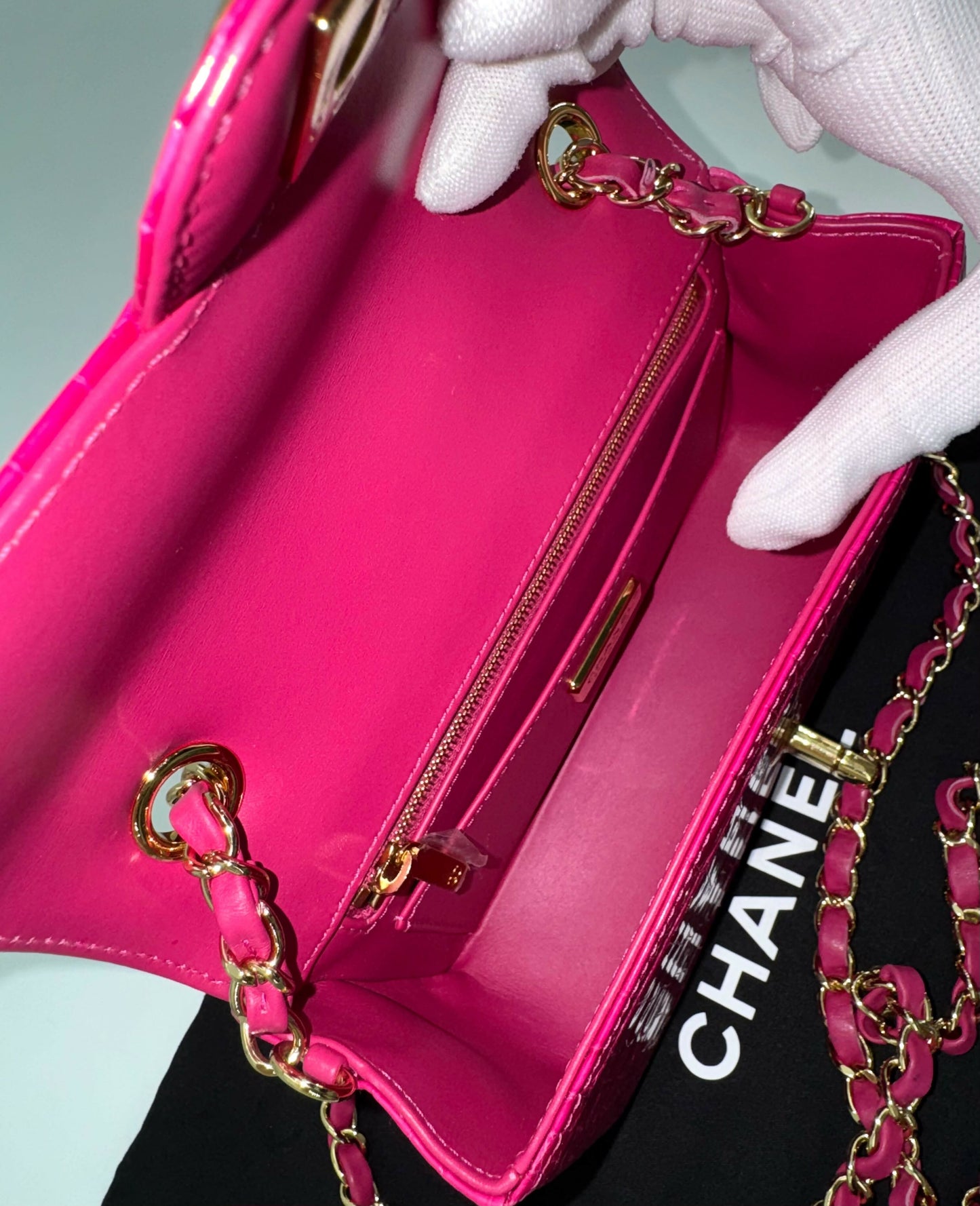 Chanel 2018-2019 Alligator Bright Pink Classic Flap Bag with Gold Hardware