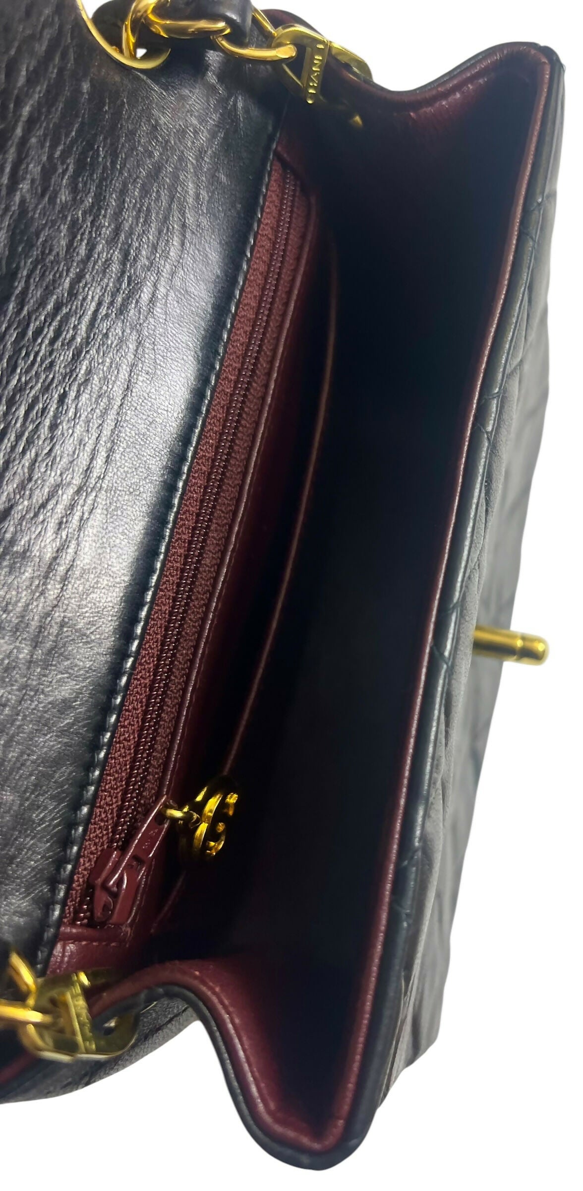 Vintage Chanel Black Quilted Lambskin Mini Square Timeless Classic Flap Bag 24K gold hardware