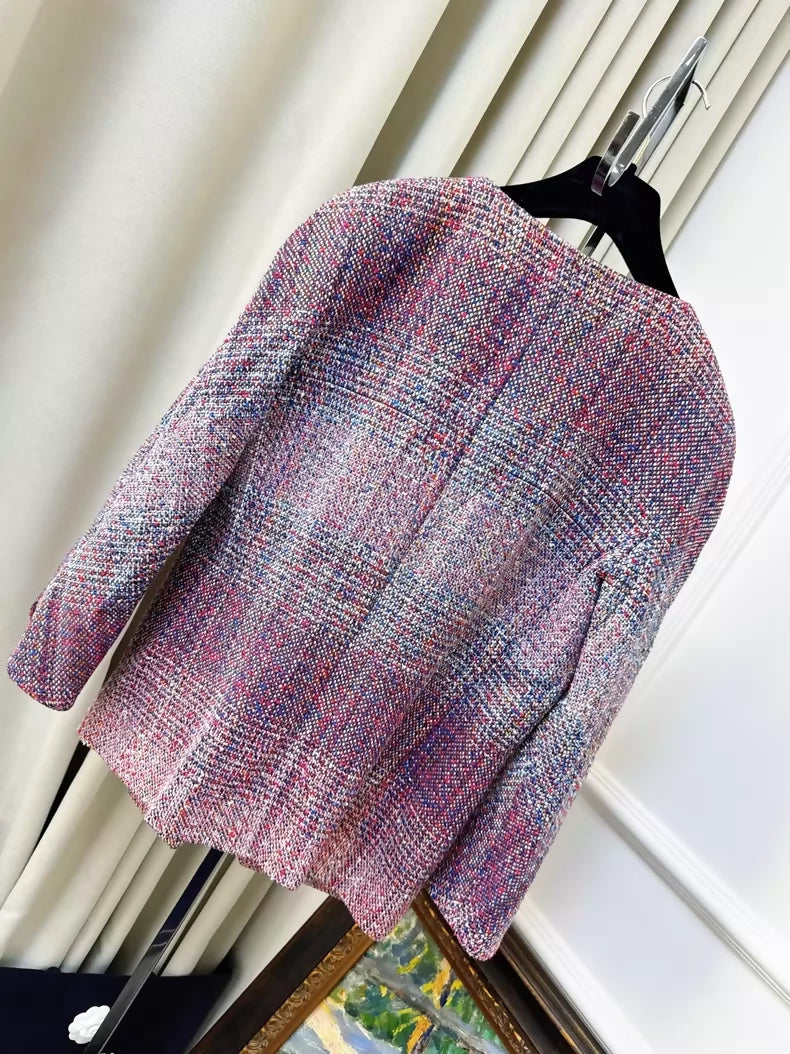 Chanel 17 Pink-Purple Gradient tweed Jacket