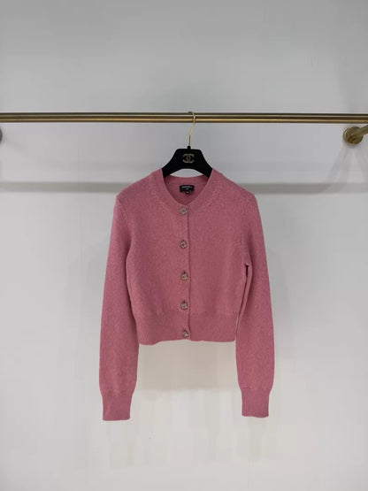 Chanel 24A pink Cashmere Cardigan