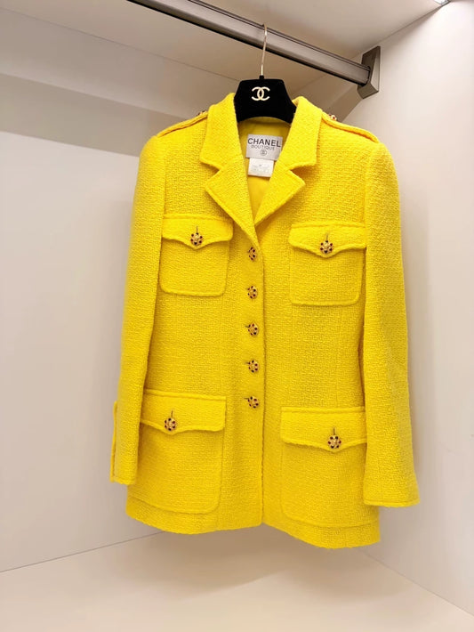 Chanel 96A Yellow Tweed Jacket