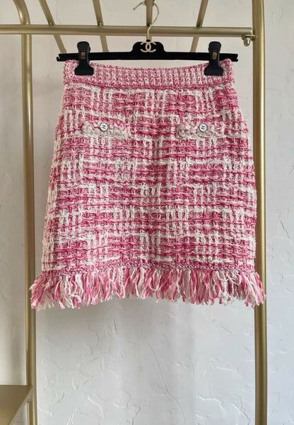 Chanel 24A Pink tweed Skirt