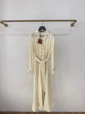 Loro Piana Haute Couture Spring/Summer 2026 Beige Silk Dress