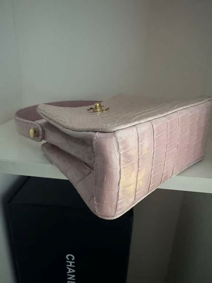Chanel Vintage Alligator Top Handle Mini Flap Bag