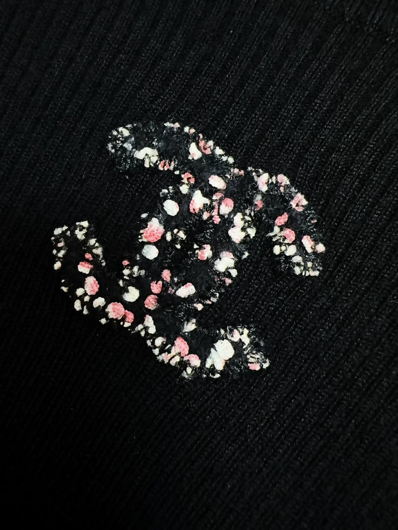 Chanel 22k Black CC tweed top