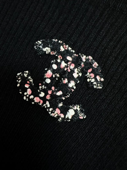 Chanel 22k Black CC tweed top