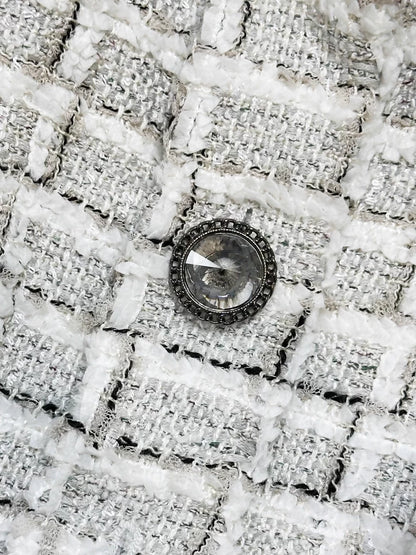 Chanel 22C Short Check Tweed Woven Jacket