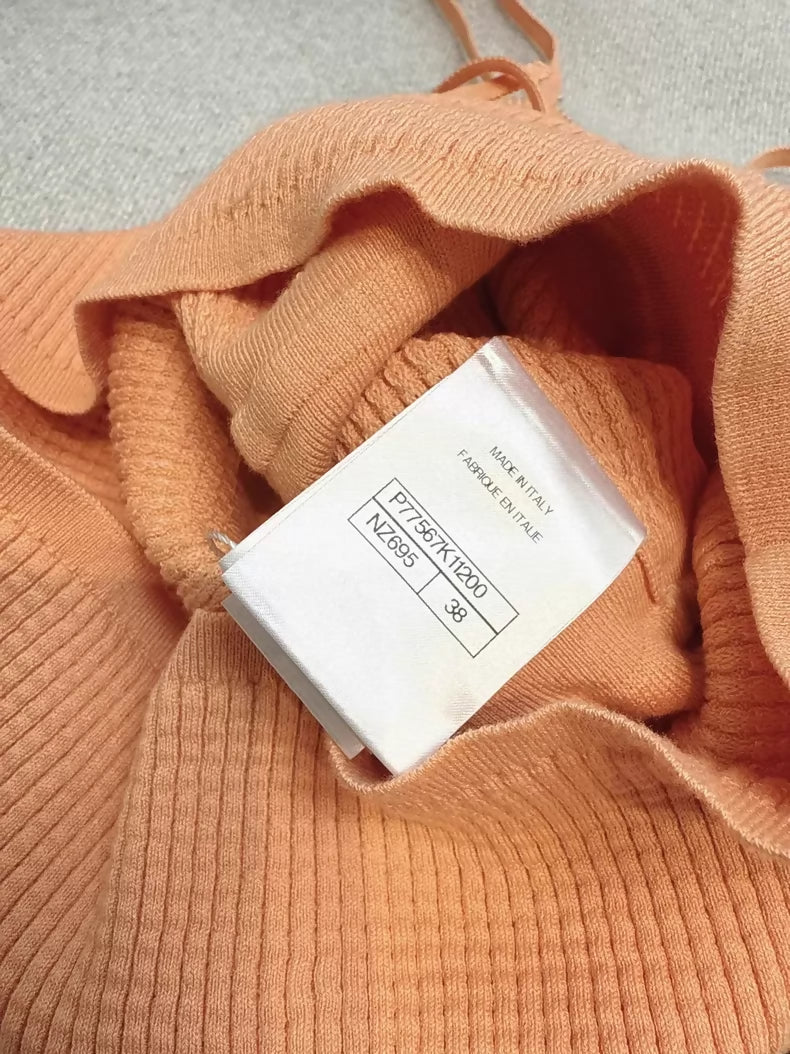 Chanel 24A orange knit top